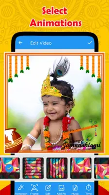 Janmashtami Video Maker android App screenshot 1